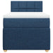 Pat box spring cu saltea, albastru, 90x200 cm, textil - WALTI WALTI