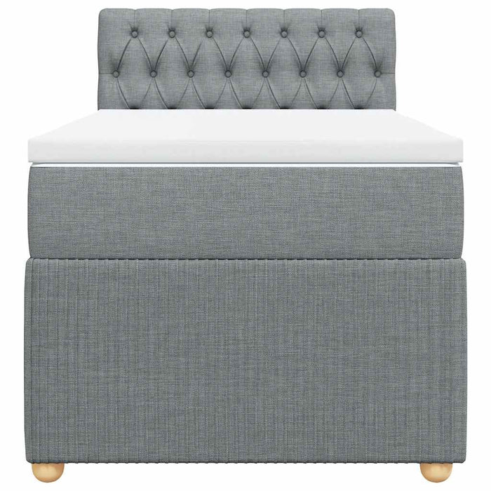 Pat box spring cu saltea, gri deschis, 90x200 cm, textil - WALTI WALTI