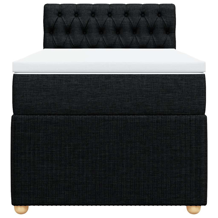 Pat box spring cu saltea, negru, 90x200 cm, textil - WALTI WALTI