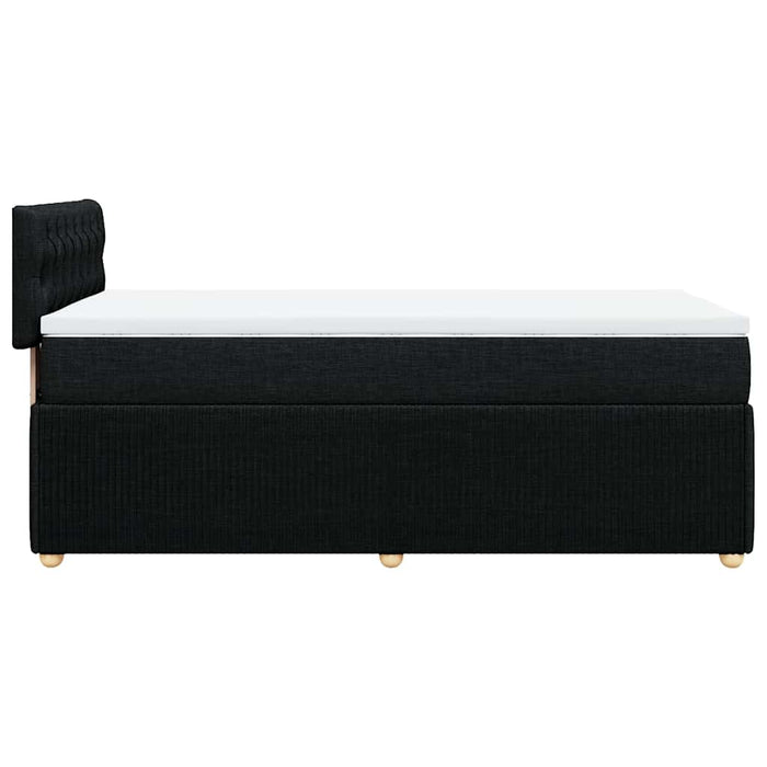 Pat box spring cu saltea, negru, 90x200 cm, textil - WALTI WALTI