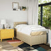 Pat box spring cu saltea, crem, 90x200 cm, textil - WALTI WALTI