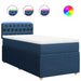 Pat box spring cu saltea, albastru, 90x200 cm, textil - WALTI WALTI