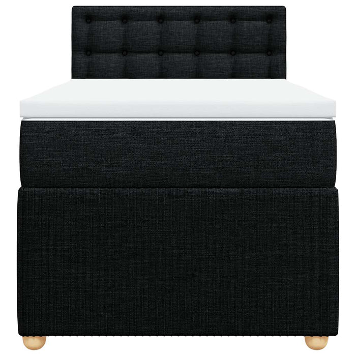 Pat box spring cu saltea, negru, 90x200 cm, textil - WALTI WALTI