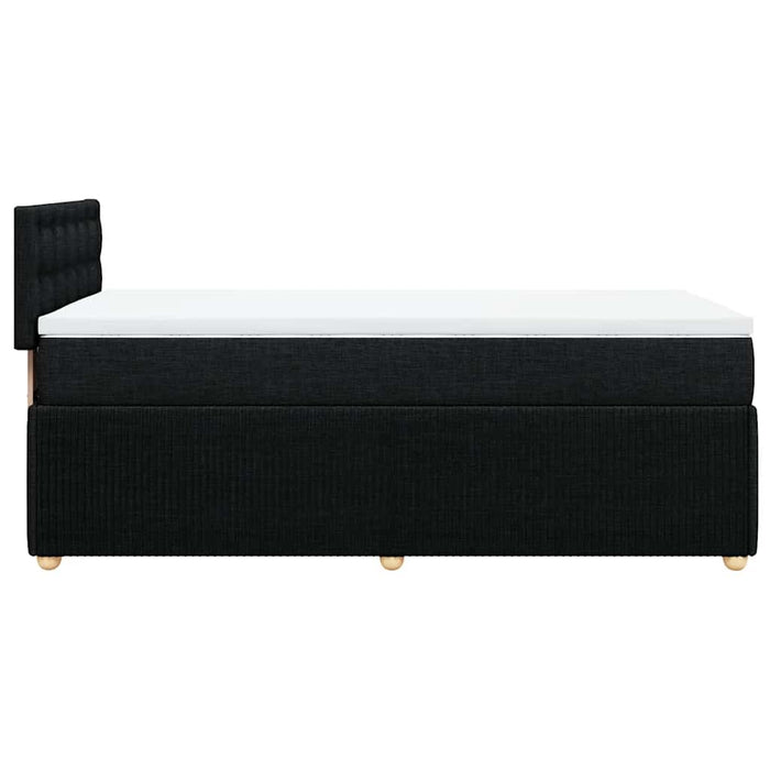 Pat box spring cu saltea, negru, 90x200 cm, textil - WALTI WALTI