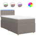 Pat box spring cu saltea, gri taupe, 90x200 cm, textil - WALTI WALTI