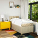 Pat box spring cu saltea, crem, 90x200 cm, textil - WALTI WALTI