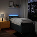 Pat box spring cu saltea, albastru, 90x200 cm, textil - WALTI WALTI