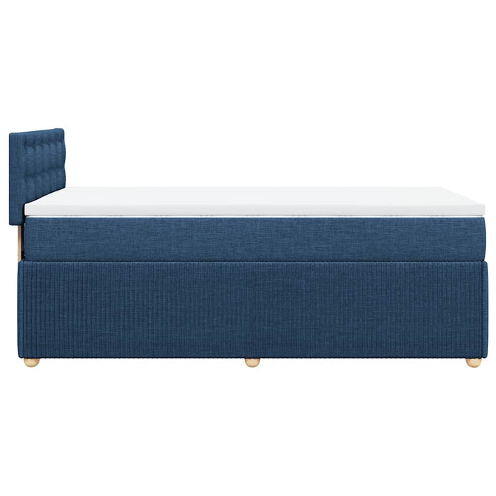Pat box spring cu saltea, albastru, 90x200 cm, textil - WALTI WALTI