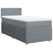 Pat box spring cu saltea, gri deschis, 100x200 cm, textil - WALTI WALTI