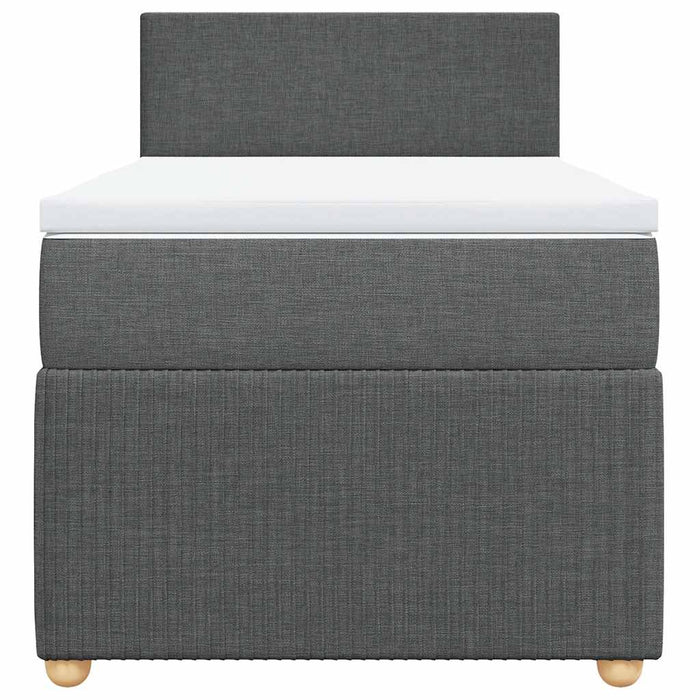 Pat box spring cu saltea, gri închis, 100x200 cm, textil - WALTI WALTI