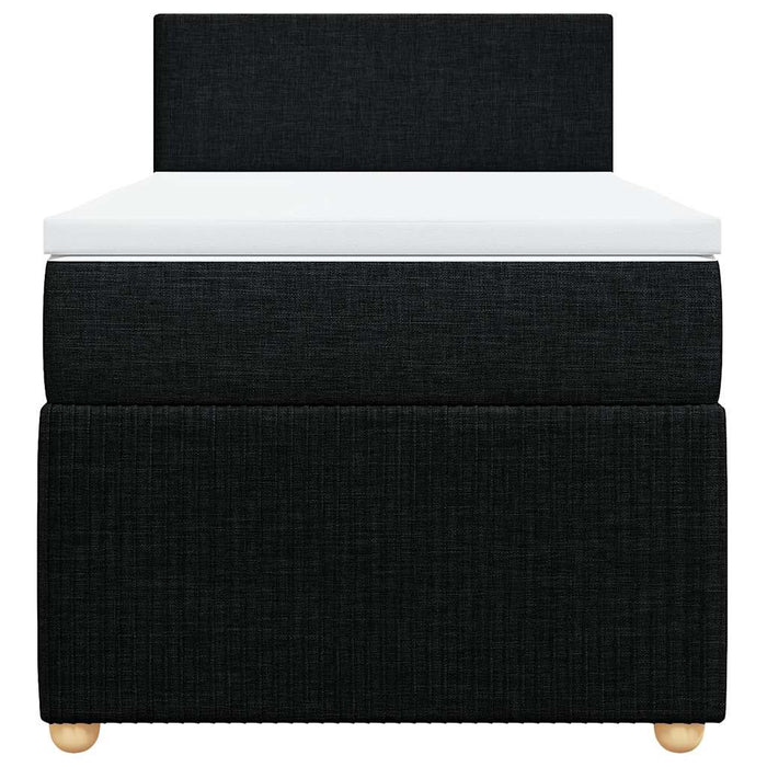 Pat box spring cu saltea, negru, 100x200 cm, textil - WALTI WALTI