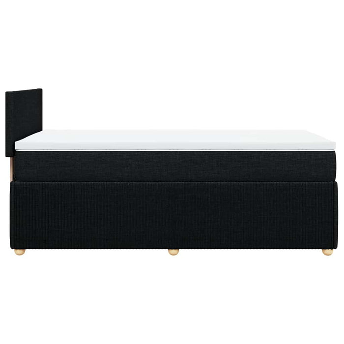 Pat box spring cu saltea, negru, 100x200 cm, textil - WALTI WALTI