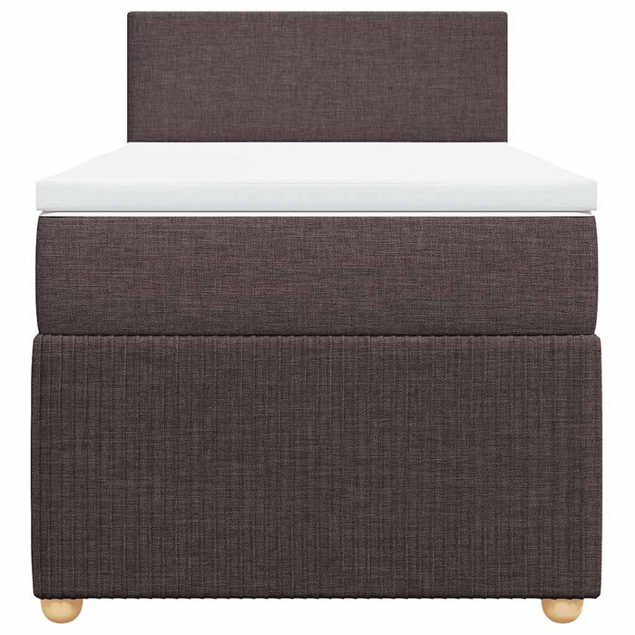 Pat box spring cu saltea, maro închis, 100x200 cm, textil WALTI