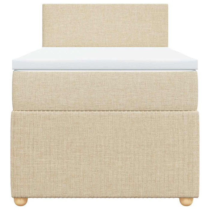 Pat box spring cu saltea, crem, 100x200 cm, textil - WALTI WALTI