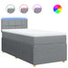 Pat box spring cu saltea, gri deschis, 100x200 cm, textil - WALTI WALTI
