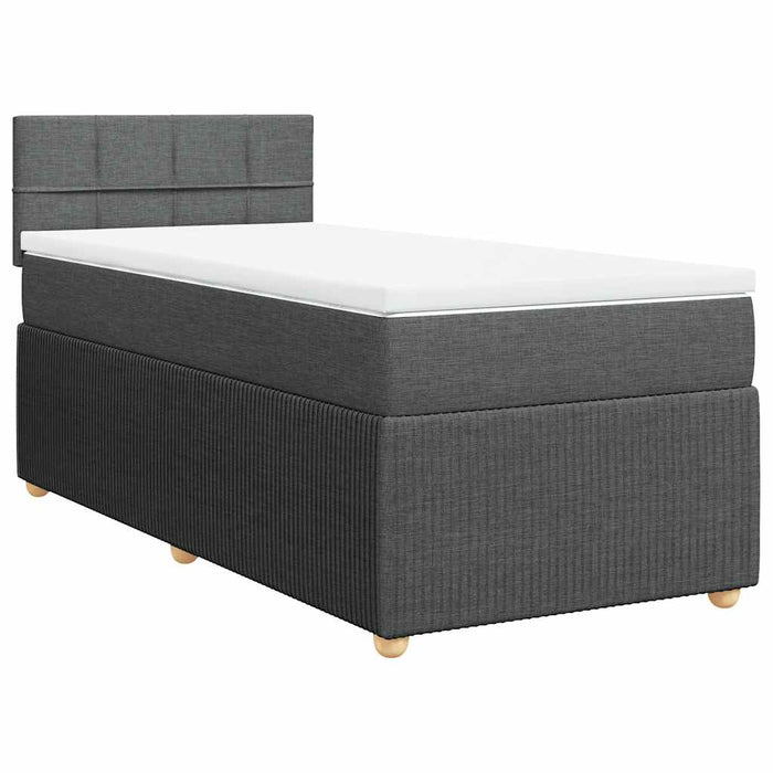 Pat box spring cu saltea, gri închis, 100x200 cm, textil - WALTI WALTI
