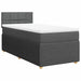 Pat box spring cu saltea, gri închis, 100x200 cm, textil - WALTI WALTI
