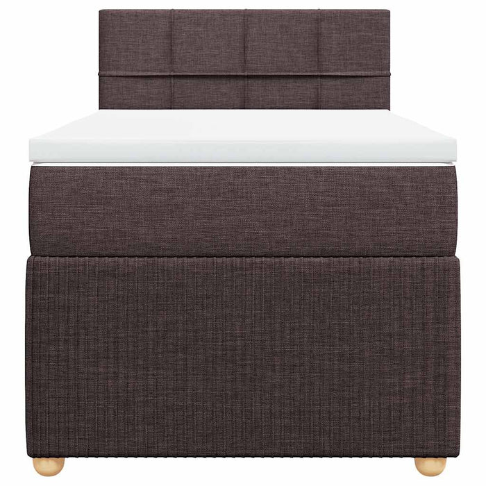 Pat box spring cu saltea, maro închis, 100x200 cm, textil WALTI