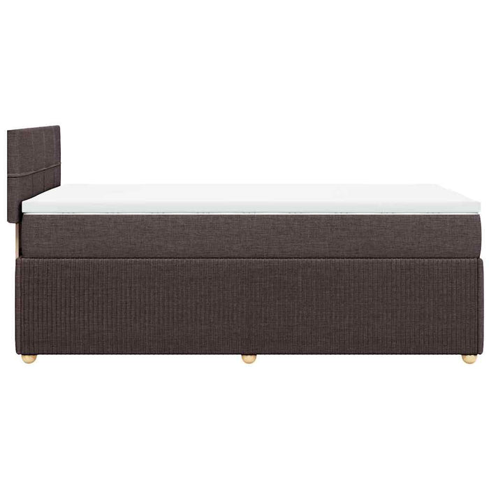 Pat box spring cu saltea, maro închis, 100x200 cm, textil WALTI