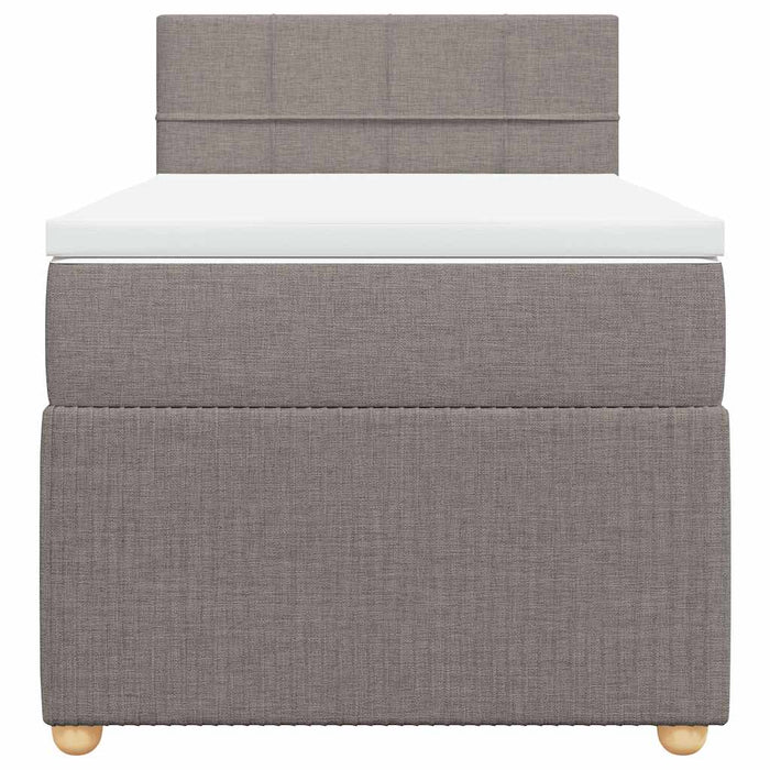 Pat box spring cu saltea, gri taupe, 100x200 cm, textil - WALTI WALTI