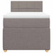 Pat box spring cu saltea, gri taupe, 100x200 cm, textil - WALTI WALTI