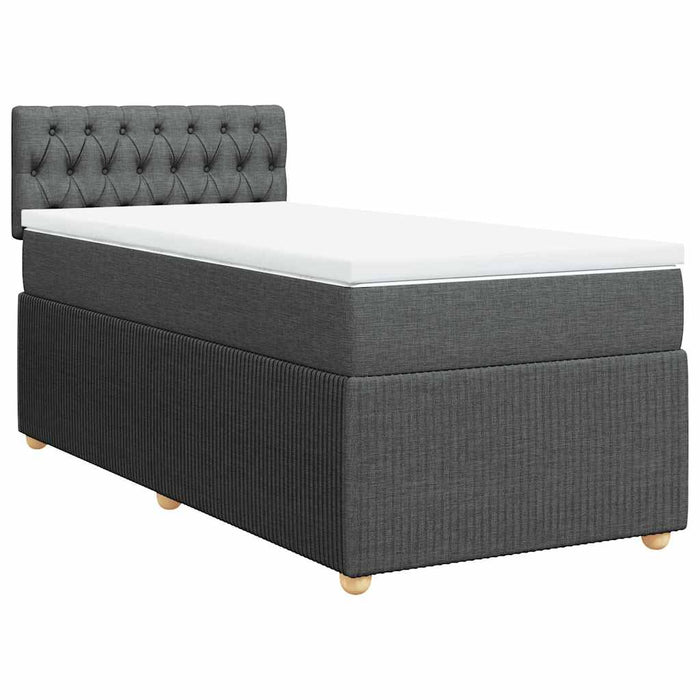 Pat box spring cu saltea, gri închis, 100x200 cm, textil - WALTI WALTI