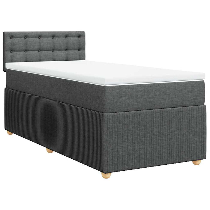 Pat box spring cu saltea, gri închis, 100x200 cm, textil - WALTI WALTI