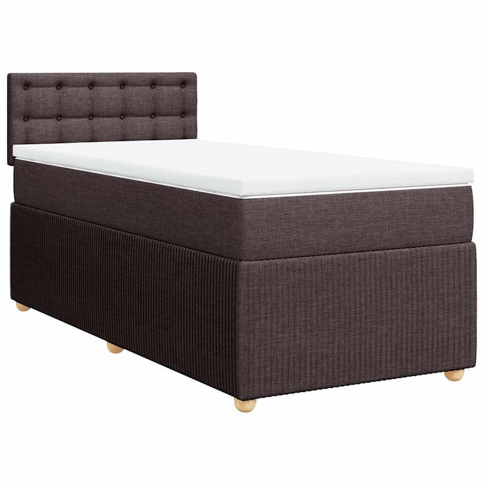 Pat box spring cu saltea, maro închis, 100x200 cm, textil - WALTI WALTI