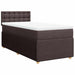 Pat box spring cu saltea, maro închis, 100x200 cm, textil - WALTI WALTI