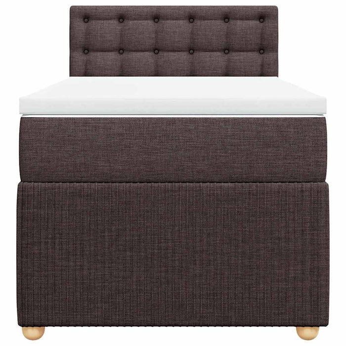Pat box spring cu saltea, maro închis, 100x200 cm, textil - WALTI WALTI
