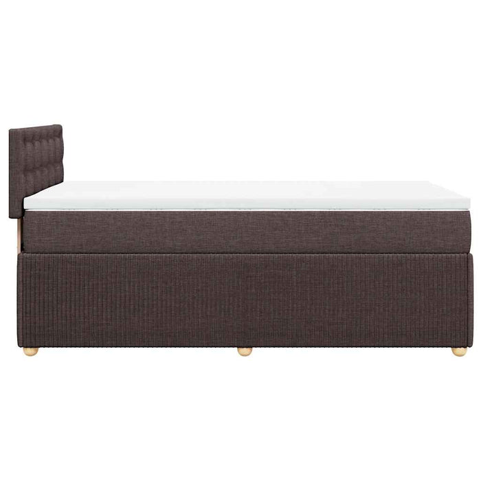Pat box spring cu saltea, maro închis, 100x200 cm, textil - WALTI WALTI