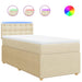 Pat box spring cu saltea, crem, 100x200 cm, textil - WALTI WALTI