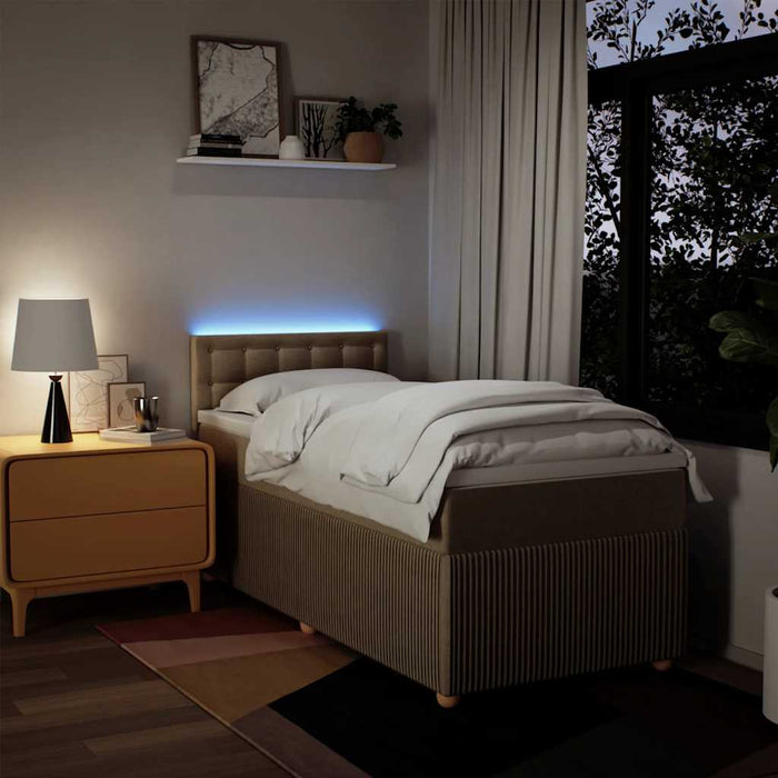 Pat box spring cu saltea, crem, 100x200 cm, textil - WALTI WALTI