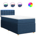 Pat box spring cu saltea, albastru, 100x200 cm, textil - WALTI WALTI