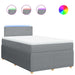 Pat box spring cu saltea, gri deschis, 120x190 cm, textil - WALTI WALTI