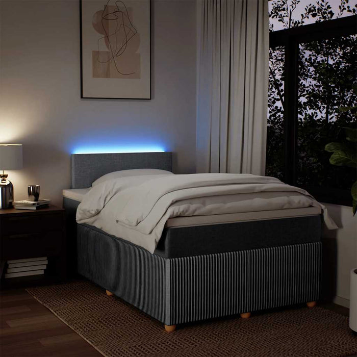 Pat box spring cu saltea, gri deschis, 120x190 cm, textil - WALTI WALTI