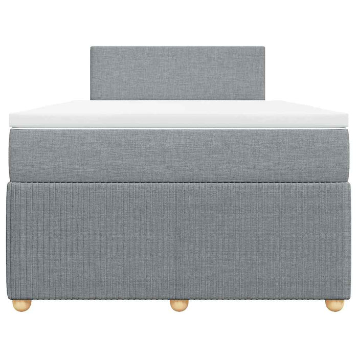 Pat box spring cu saltea, gri deschis, 120x190 cm, textil - WALTI WALTI