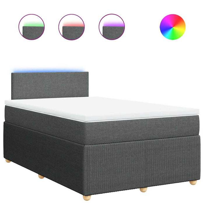 Pat box spring cu saltea, gri închis, 120x190 cm, textil WALTI
