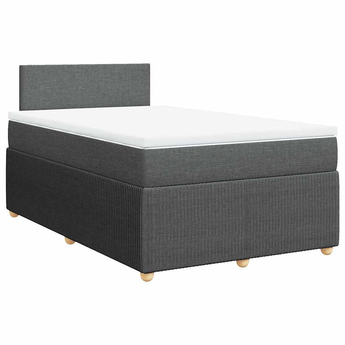 Pat box spring cu saltea, gri închis, 120x190 cm, textil WALTI