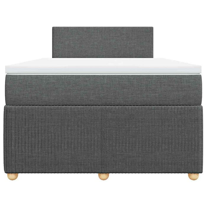 Pat box spring cu saltea, gri închis, 120x190 cm, textil WALTI