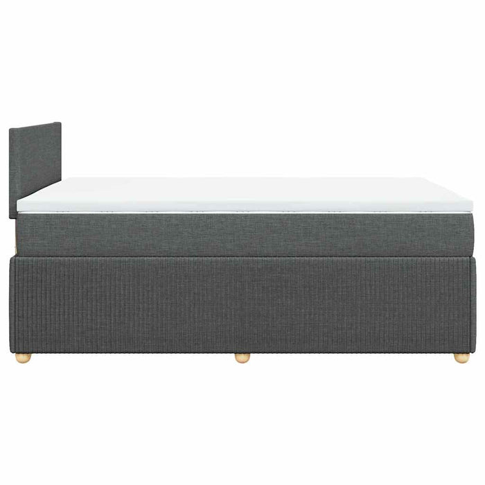 Pat box spring cu saltea, gri închis, 120x190 cm, textil WALTI
