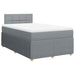 Pat box spring cu saltea, gri deschis, 120x190 cm, textil - WALTI WALTI