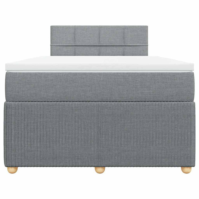 Pat box spring cu saltea, gri deschis, 120x190 cm, textil - WALTI WALTI