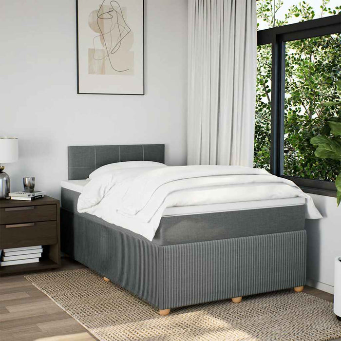 Pat box spring cu saltea, gri închis, 120x190 cm, textil - WALTI WALTI