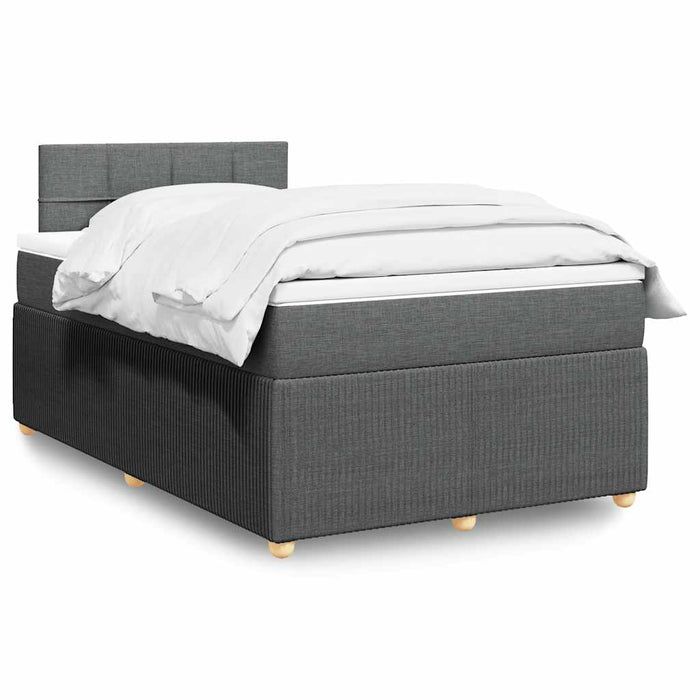 Pat box spring cu saltea, gri închis, 120x190 cm, textil - WALTI WALTI