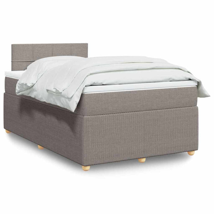 Pat box spring cu saltea, taupe, 120x190 cm material textil - WALTI WALTI