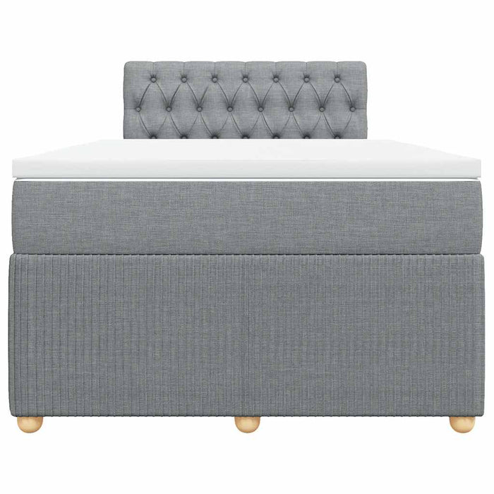 Pat box spring cu saltea, gri deschis, 120x190 cm, textil - WALTI WALTI