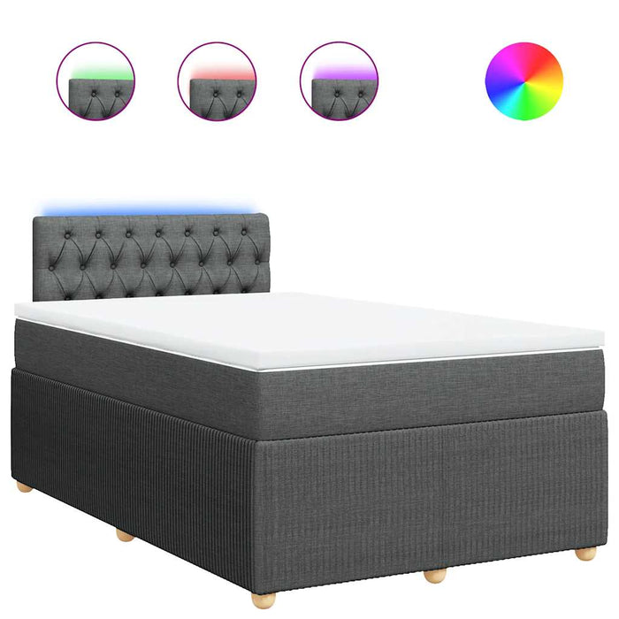 Pat box spring cu saltea, gri închis, 120x190 cm, textil - WALTI WALTI