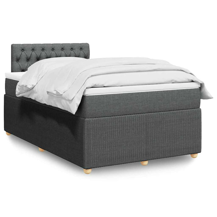 Pat box spring cu saltea, gri închis, 120x190 cm, textil - WALTI WALTI