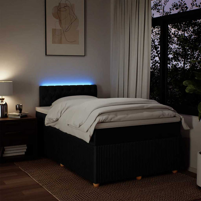 Pat box spring cu saltea, negru, 120x190 cm, catifea - WALTI WALTI